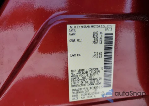 2015 Nissan Leaf S z USA, uszkodzony, nr VIN 1N4AZ0CP5FC308085